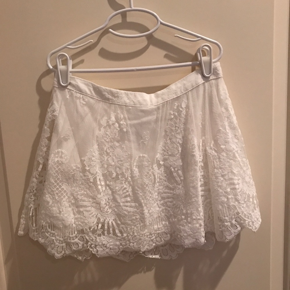 White Lace Miniskirt